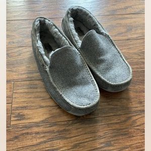 Ugg Ascot Suede Men's Gray Insulated Slip On Slippers - Size 12
